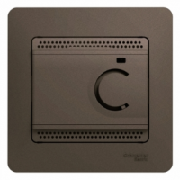 Glossa термостат электронный теплого пола с датчиком,от +5 до +50 C,10A,в сборе с рамкой, шоколад GSL000838