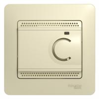 Glossa термостат электронный теплого пола с датчиком,от +5 до +50 C,16A,в сборе с рамкой, бежевый GSL000235