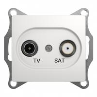 Glossa розетка телевизионная TV/SAT проходная 4DB, механизм, белый GSL000198
