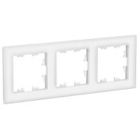 AtlasDesign рамка 3 поста органическое стекло, универсальная, белый ATN320103