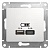 Glossa розетка USB A+C, 5В, 1 порт x 2,4 А, 2 порта х 1,2 А, механизм, белый GSL000139