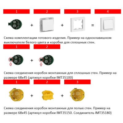 AtlasDesign выключатель одноклавишный с подсветкой, сх.1а, 10АХ, механизм, белый ATN000113