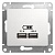 Glossa розетка USB A+A, 5В, 1 порт x 2,1 А, 2 порта х 1,05 А, механизм, белый GSL000133
