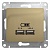 Glossa розетка USB A+A, 5В, 1 порт x 2,1 А, 2 порта х 1,05 А, механизм, титан GSL000433